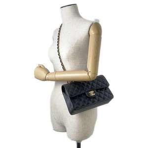 Chanel Mark Chain Caviar Double Black Matelasse Coco Bag 23